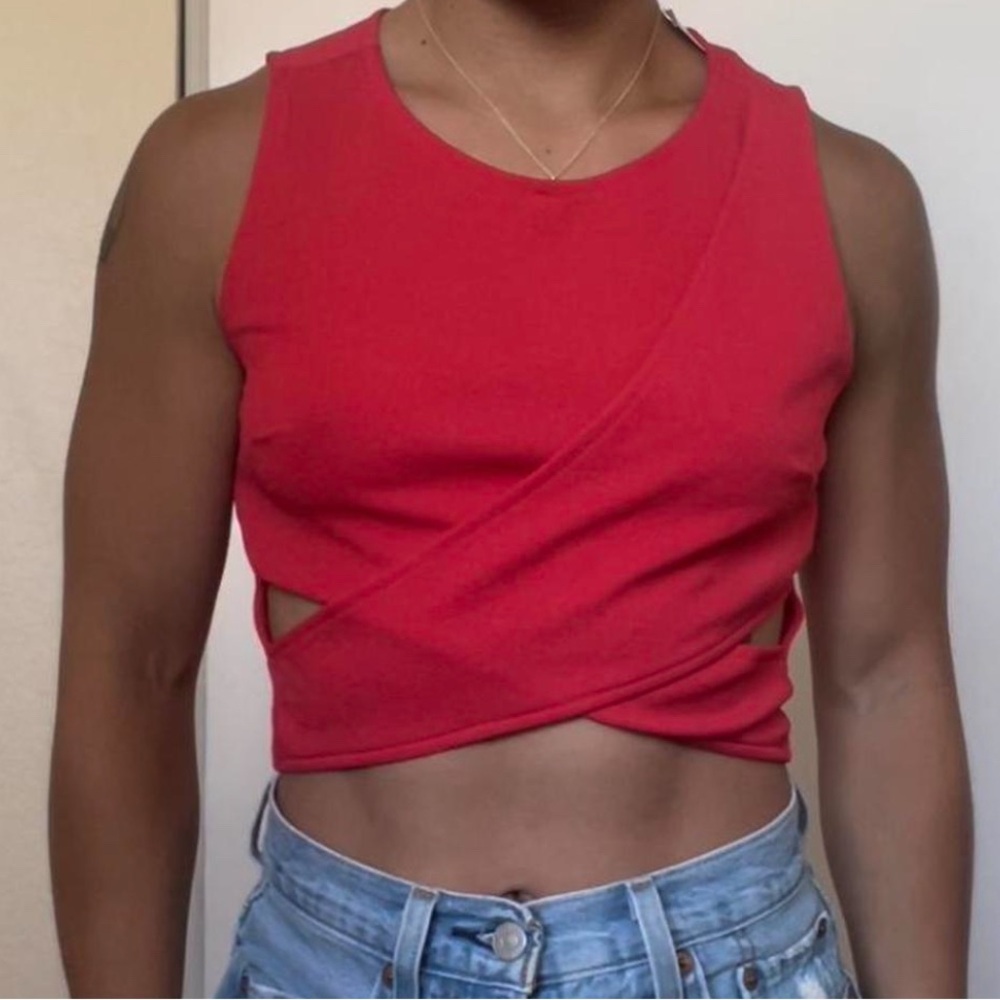 ZARA NWT Red/Hot Pink Crop Top
